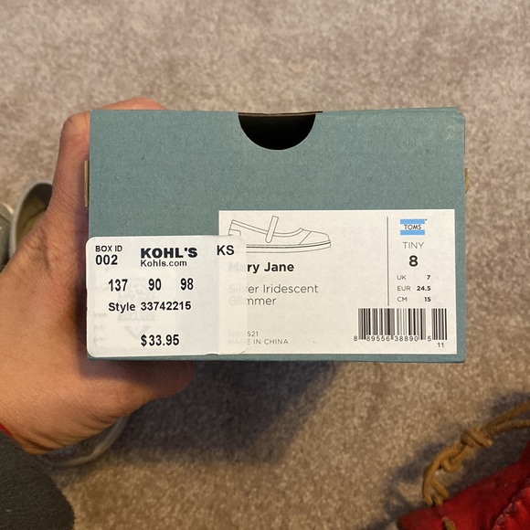 Toms Toddler 8 Silver Iridescent Mary Jane - Picture 5 of 5